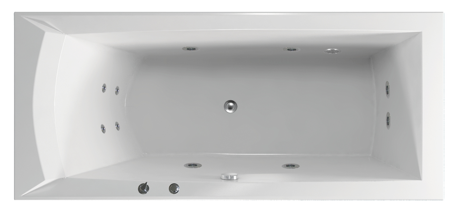 Whirlpool Badewanne mit Whirlsystem MASSAGE WHISPER FLAT