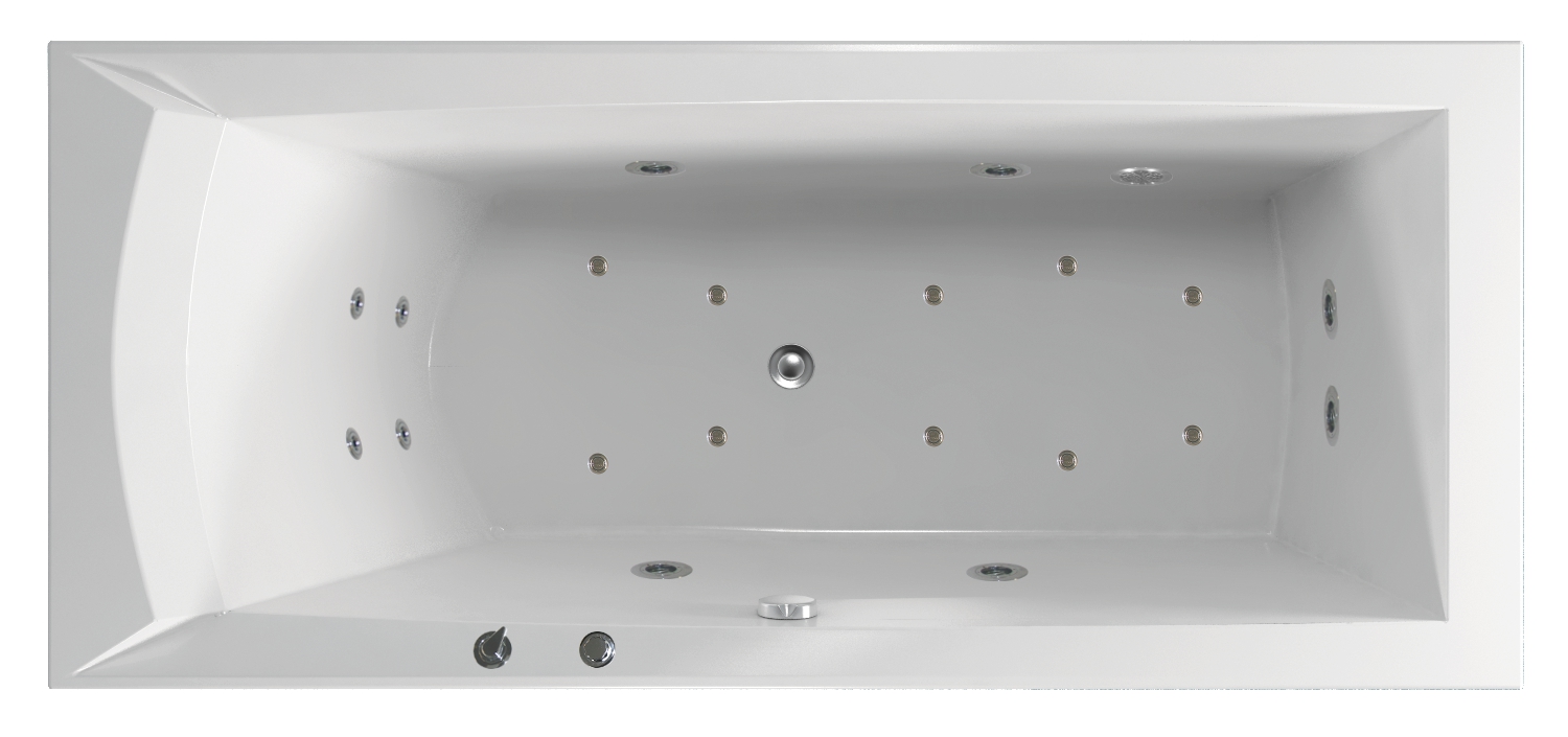 Whirlpool Badewanne mit Whirlsystem Complete FLAT